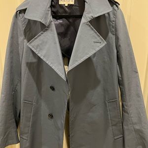 REISS Long Length Steel Blue Trencg Coat sz XL